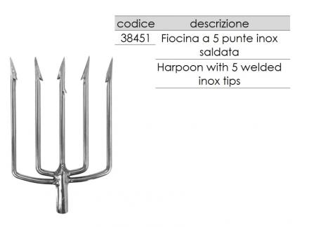 FIOCINA ABISSTAR 5 PUNTE INOX SALDATA