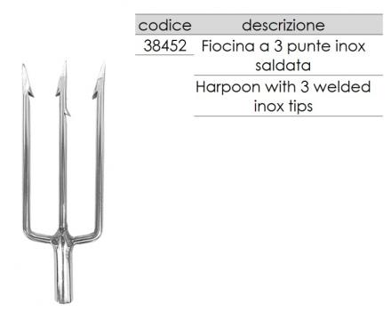 FIOCINA ABISSTAR 3 PUNTE INOX SALDATA