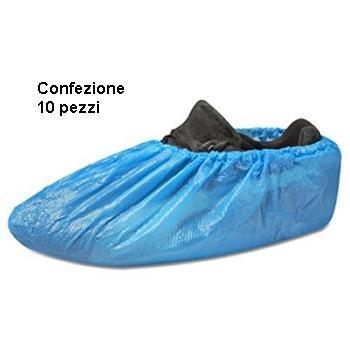 COPRI SCARPE IN PVC MISURA UNICA COLORE BLU 10 PEZZI