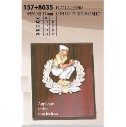 PLACCA LEGNO SPESSORE 13mm CON SUPPORTO METALLO (solo legno)