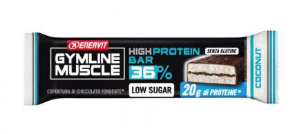 BARRETTA ENERVIT GYMLINE 36% BAR COCONUT 55G LOW SUGAR