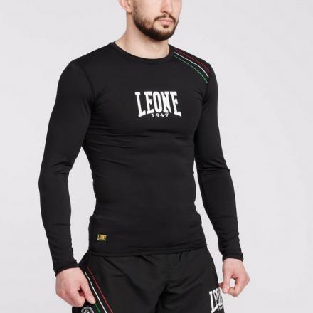 T-SHIRT LEONE MANICA LUNGA COMPRESSION FLAG NERO