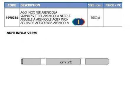 AGO LINEAEFFE INOX ARENICOLA CM 20X0.6