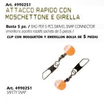 ATTACCO RAPIDO CON MOSCHETTONE E GIRELLA 5 PEZZI