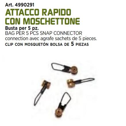 ATTACCO RAPIDO CON MOSCHETTONE E GIRELLA  MICRO 5 PEZZI
