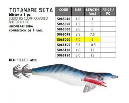 TOTANARA LINEAEFFE SQUID JIG SETA MM.90 BLU 3.0