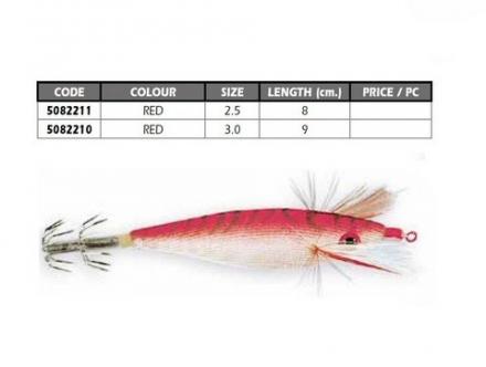 TOTANARA LINEAEFFE SQUID JIG SETA ROSSO MM.90 3.0DIKI DIKI