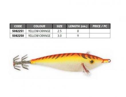 TOTANARE LINEAEFFE SQUID JIG SETA GIALLO/ARANCIO MM.90 3.0