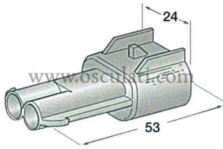 Connettore stagno maschio 2 poli cf.5pc