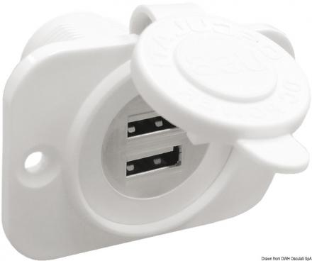 Presa incasso doppia USB bianca