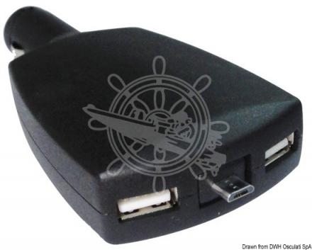 Adattatore doppio USB + microUSB