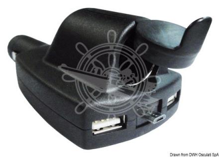 Adattatore doppio USB + microUSB + corrente 8 A