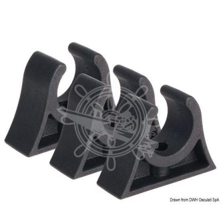 Clip nera per tubi 25/26 mm cf.10pc