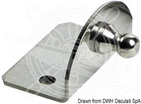 Piastrina 90� sfera 10 mm esterna