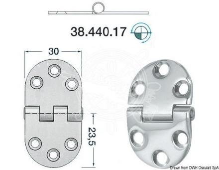 Cerniera inox 47x30 mm