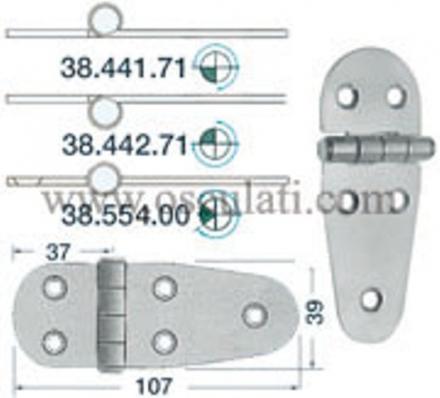 Cerniera inox rovesciata 107x39 mm