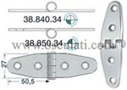 Cerniera inox 101x27 mm