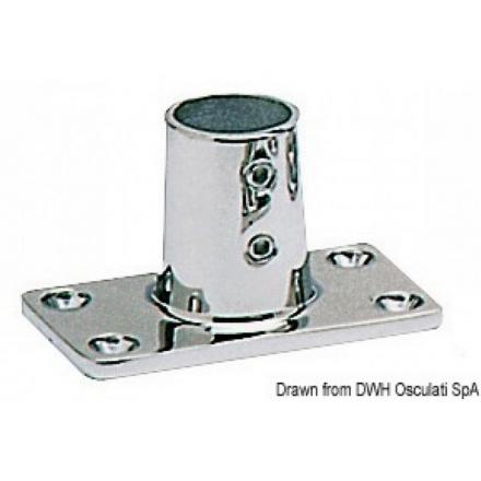 Base inox diritta quadra 22 mm