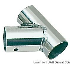 Raccordo inox T 60� 25 mm