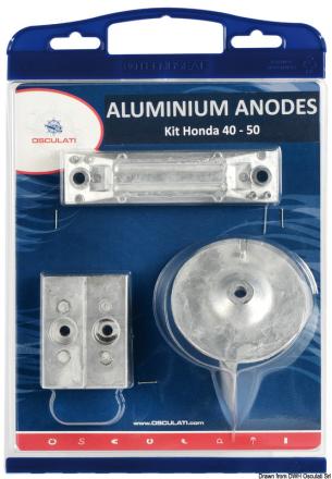 Kit anodi fuoribordo alluminio Honda 40/50 Hp