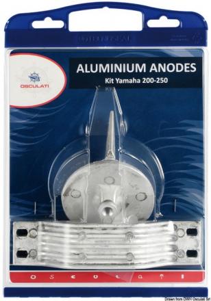 Kit anodi compatibile Yamaha 200/250 alluminio