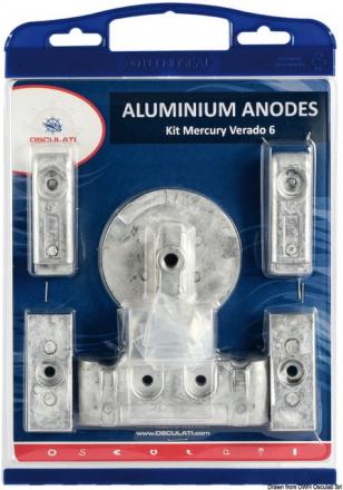 Kit anodi compatibile Verado 6 8 pz alluminio