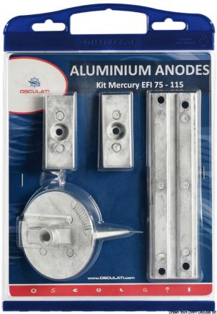 Kit anodi compatibile Mercury aluminio 75/80/90/100/115 EFI
