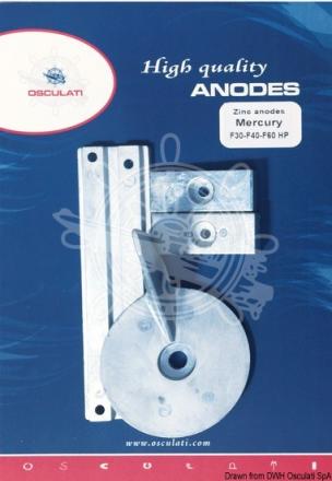 Kit anodi compatibile Mercury zinco F30/F40/F60