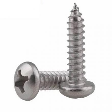 VITI INOX 316 AUTOFILETTANTE TESTA CILINDRICA CROCE 3.9x10mm