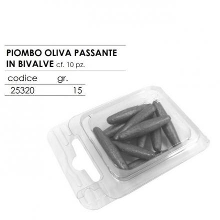 PIOMBO OLIVA PASSANTE 15GR. 10 PEZZI