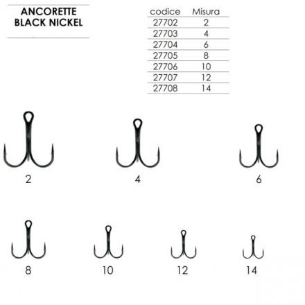 ANCORETTA 1092 BLACK NICHEL 12 5 pezzi