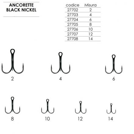ANCORETTA 1092 BLACK NICHEL 14 5 pezzi