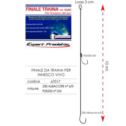 TERMINALE TRAINA PER INNESCO VIVO 230ALBACORE 6/0-92553S 3/0