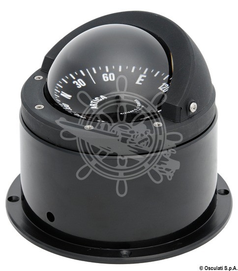 BUSSOLA RIVIERA COMET 1 SU PIANO GRIGIA A 81mm 25.006.01 OSCULATI