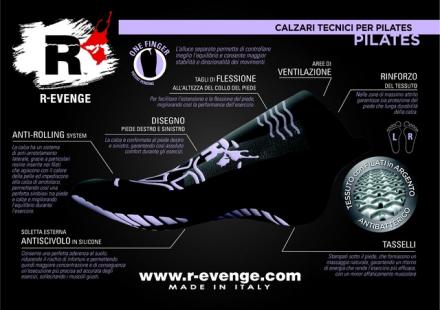 CALZA REVENGE PILATES 1 FINGER SILVER GRIGIO TAGLIA S 34-37 - gallery 2