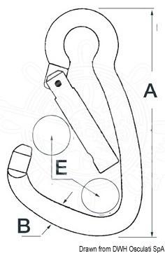Moschettone inox grande con occhio 14 mm - gallery 2