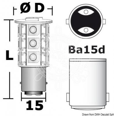 Lampadina LED 12/24 V BA15D 2W 140 lm - gallery 2