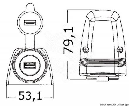 Presa USB con carenatura per fissaggio su piano - gallery 2